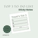 Top 3 To-do List Sticky Notes: Minimalist Priority Pad - Etsy