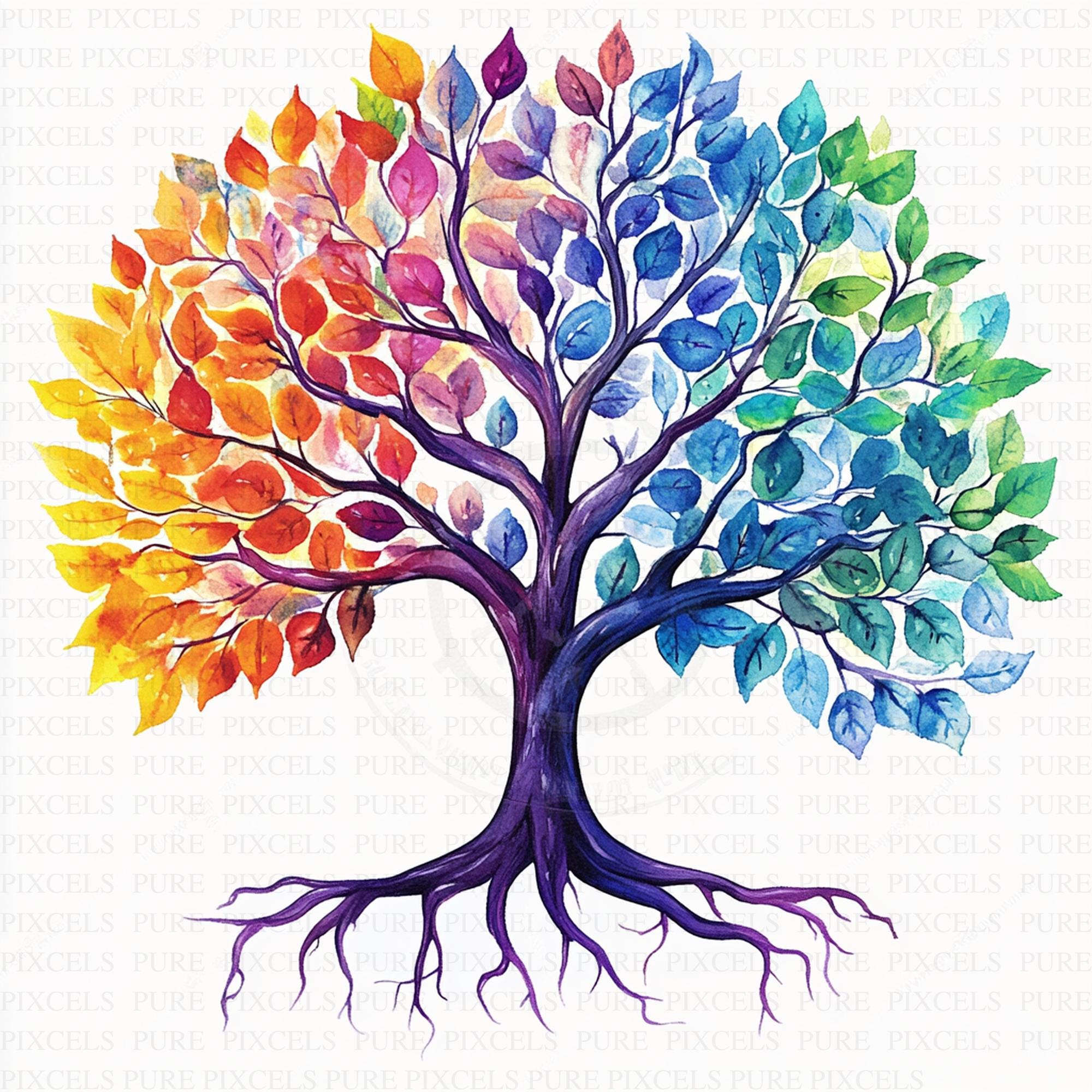 Watercolor Tree of Life Clipart | 5 High Quality Jpgs | Digital ...