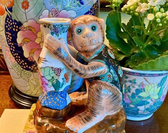 Antique or Vintage Painted Brass Monkey Candle Holder - Etsy