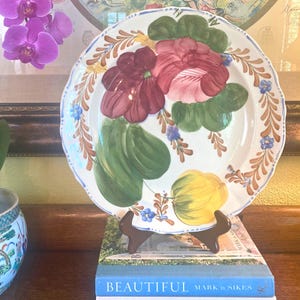 Vintage Belle Fiore 14 Inch Serving Platter Chop Plate: Hand-Painted midcentury Simpsons Pottery