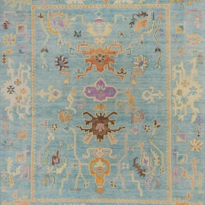 Beatrix Seascape Oushak Handmade Knotted Woolen Area Rug For Bedroom Livingroom Office Oriental Rug