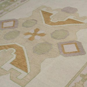 Olive Modern Oushak Turkish Knot Handmade Knotted Woolen Area Rug For Bedroom Livingroom Office Oriental Rug