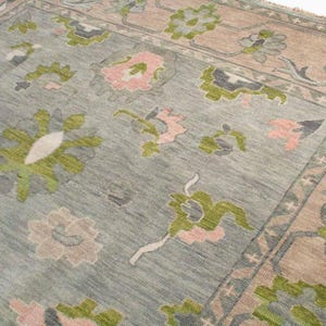 Penelope 6x9 9x12 Oushak Turkish Knot Handmade Knotted Woolen Area Rug For Bedroom Livingroom Office Oriental Rug