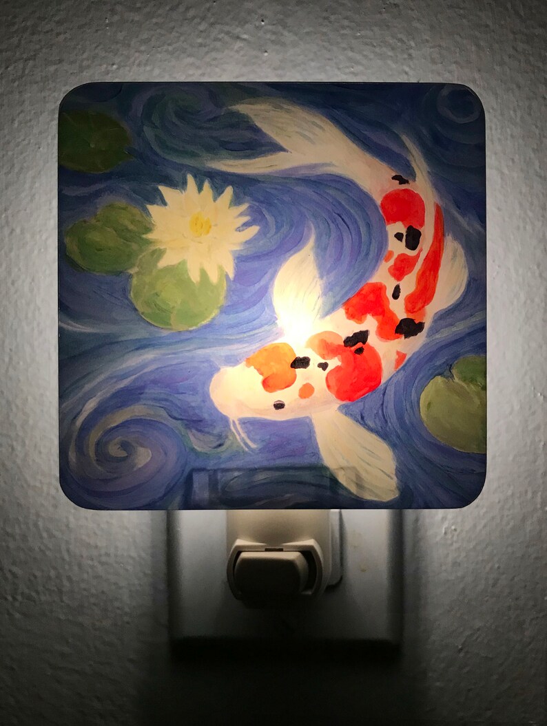 Koi Fish Night Light. Koi Pond Light. Plugin Nightlight. Etsy