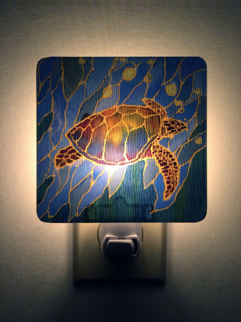 Green Sea Turtle Light. Unique Plug In Night Light. Silk Etsy
