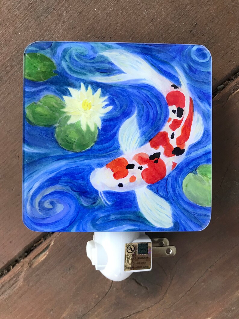 Koi Fish Night Light. Koi Pond Light. Plugin Nightlight. Etsy