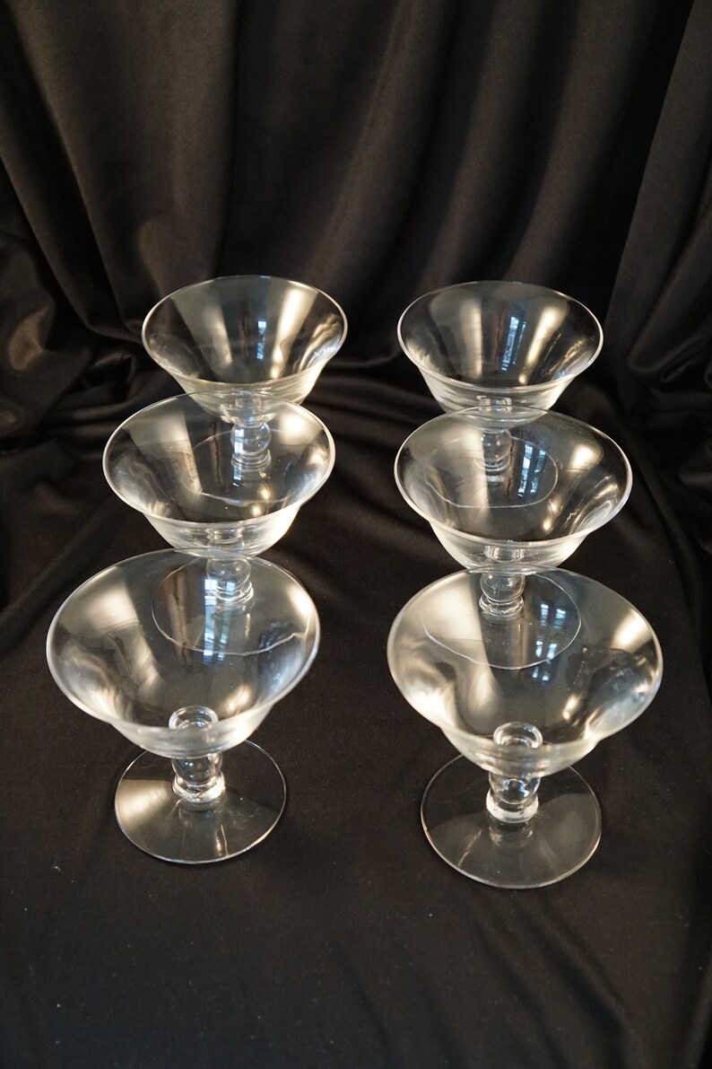 Imperial Glass Candlewick Set of 6 Stemmed Sherbet Glasses Etsy