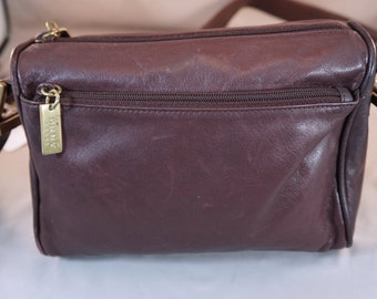 DKNY Donna Karan New York Brown Leather Shoulder Bag Vintage 90's