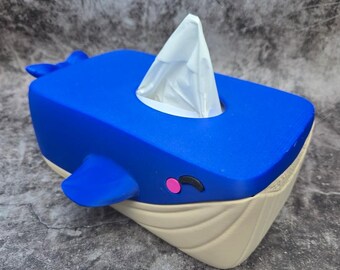 Bubbles the Whale – Cute Tissue Box Cover | 3D Printed Whale Decor | Fun Bathroom or Nursery Gift | Whale Tissue Dispenser