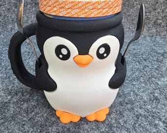 Pebbles Penguin Ice Cream Pint Holder - 3D Printed Cozy Sleeve