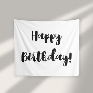 Birthday Banner, Custom Fabric Birthday Sign, Boho Party Wall Tapestry, Happy Birthday Backdrop for Kids