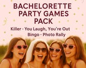 Bachelorette Party Games Pack – 4 Printable Games (Killer, Try Not to Laugh, Bingo, Photo Scavenger Hunt) – Hen Party PDF