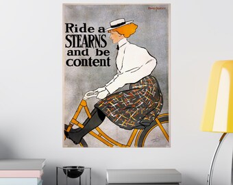 Edward Penfield Stearns Bicycle Poster – Art Nouveau Advertisement Print (1896)