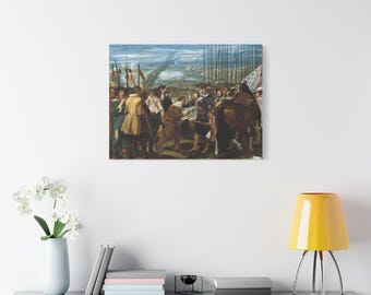 La rendición de Breda (lámina sobre lienzo) – Obra maestra renacentista de Velázquez, arte mural histórico.