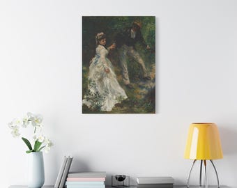 La Promenade - Pierre-Auguste Renoir (1870) - impressionistische kunst, canvasafdruk, Franse schilderkunst, historisch muurdecor