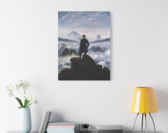 Wanderer Above Sea Fog Canvas Print – Caspar David Friedrich Romanticism Art