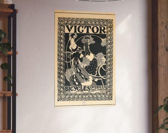 Victor Bicycles Art Nouveau Print – William Henry Bradley Vintage Poster