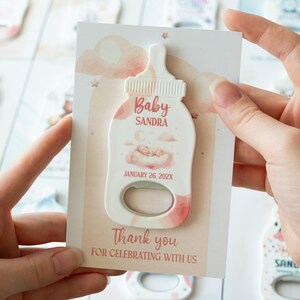 Pink Baby Bottle Opener: Cloud Dream Girl Shower Favor