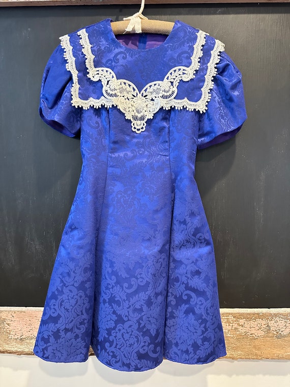 Vintage Blue Damask Girl’s Dress by Jessica McCli… - image 4