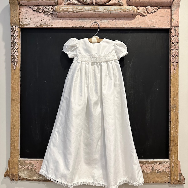 Vintage Infant Baptism Gown / Vintage Handmade Baby Christening Dress