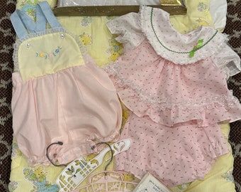 Vintage Baby Girl Clothes / 6 Piece Baby Girl Clothing Bundle / Size 3-9 Months /