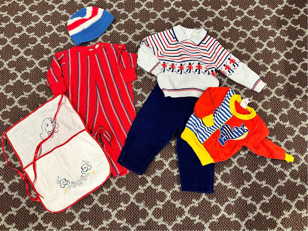 Vintage Baby Boy Clothes / 6 Piece Boys Clothing Bundle / 69 Months