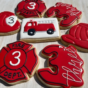 Firefighter Birthday Cookies