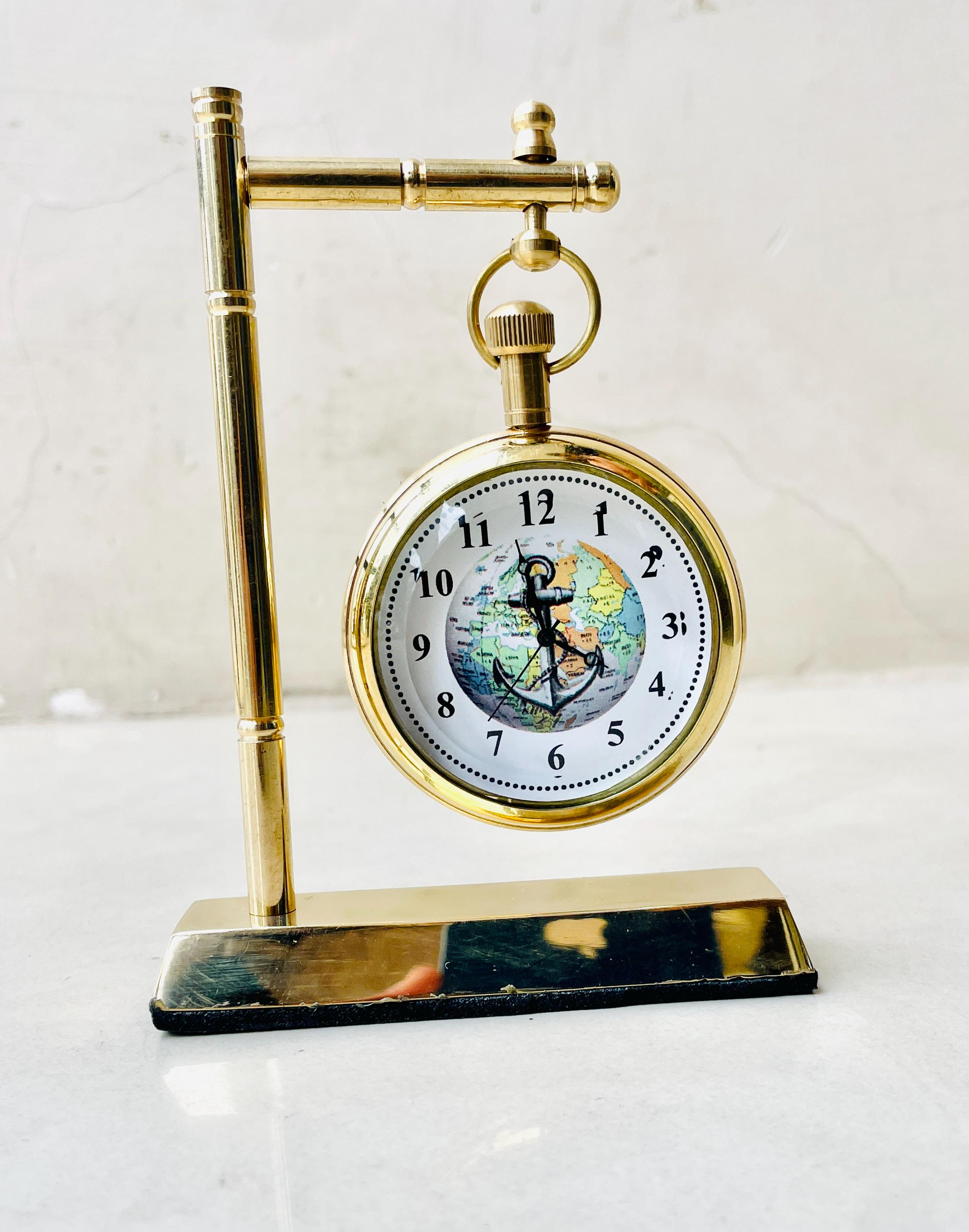 Luxury Brass Desk Clock – Classic Vintage Table Clock for Home