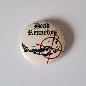 Vintage Dead Kennedys Badge, 1980s Punk Rock Pin, Hardcore Collectible, DIY Band Memorabilia