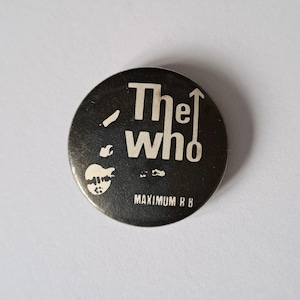 Vintage The Who Badge, 1980s Rock Memorabilia, Mod Band Pin, Pete Townshend Collectible