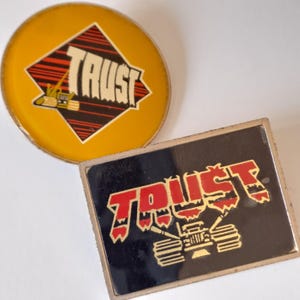 Vintage Trust Badge, fransk metal-nål från 1980-talet, samlarobjekt i rockband