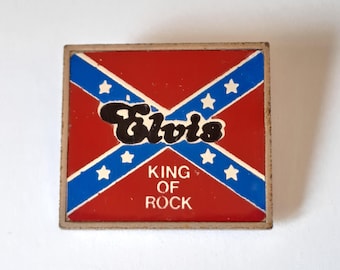 Insignia vintage de Elvis Presley, pin del Rey del Rock 'n' Roll de los años 80, coleccionable de leyenda del Rockabilly