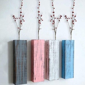 Rustic Wood Wall Planters: Farmhouse Decor for Dried Flowers