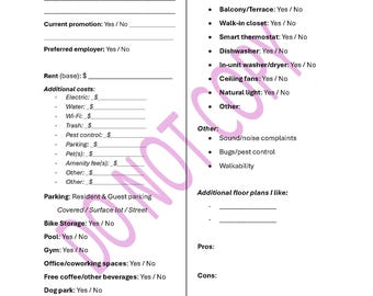 New Apartment Checklist