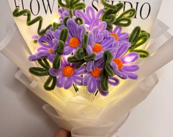 Handmade Pipe Cleaner Flowers – Unique Chenille Stem Flower Bouquet / Gift