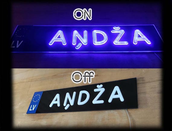 Custom LED Neon Name Plates for Car, Stroller & Bicycle