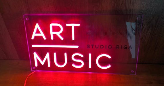 Custom Engraved Neon Acrylic Sign: Business Logo, Wedding Decor