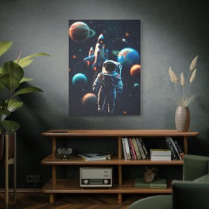 Cosmic Astronaut Canvas Print, Space Art, Astronaut Wall Decor, Galaxy Print, Unique Home Decor