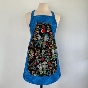 Mermaid-Mermen Musicians Full Apron-Day of the Dead-Muertos-OOP Out of Print Alexander Henry  Appliqué Pocket