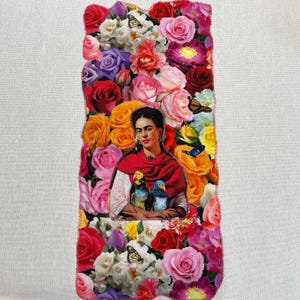 Artist Frida K Parrots-Roses Towel-Embroidered Handmade Appliqués-Washable Premium Cotton