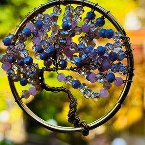 Beaded Tree of Life Suncatcher: Handcrafted Spiritual Light Catcher