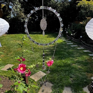 Elegant Silver Crystal Suncatcher with Heart & Butterfly – Sparkling Boho Home Decor with Mystery Gift
