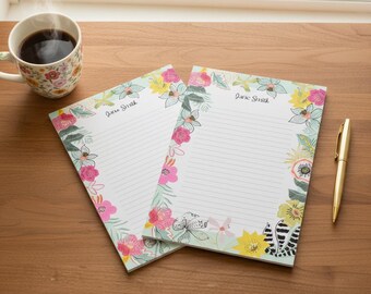 Bloco de notas personalizado com estampa floral botânica