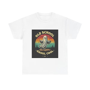 Retro Ghoul Halloween Tee: Unisex Heavy Cotton, Vintage Style
