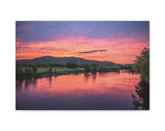 Sunset Matte Canvas Rumford Maine Scenic Wall Art Landscape Photography Home Decor