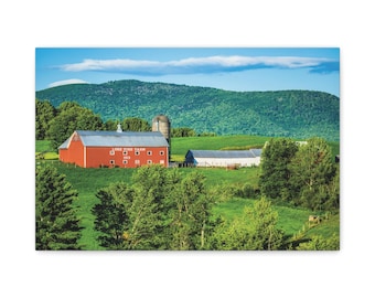 Red Barn Vermont Rustic Farm Matte Canvas Nature Photography Wall Art Office Decor
