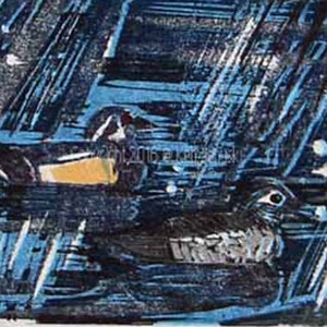 Wood Ducks in Snow onWissahickon Reduction Woodcut