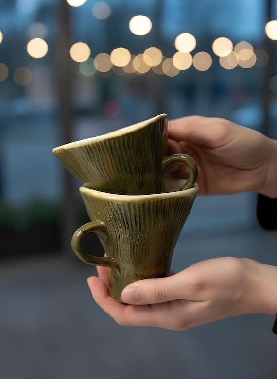 Mushroom Ceramic Mug, Handmade Pottery Cup, Rustic Coffee Mug, Unique Shape Cup, Gift for Mom