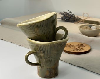 Mushroom Shaped Ceramic Mug, Rustic Handmade Coffee Cup, Woodland Cottagecore Mug, Mothers Day Gift