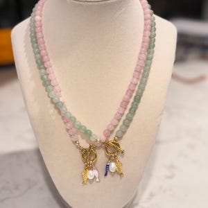 Funky/Trendy Fish Charm Necklace with statement Toggle clasp and a Freshwater Pearl